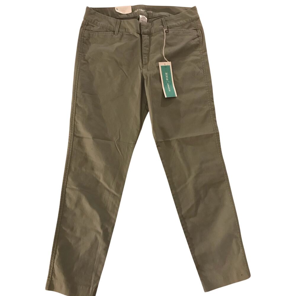 Sage Green Size 8 Regular Old Navy Gray Pixie Chino Pants Womens Ankle Length